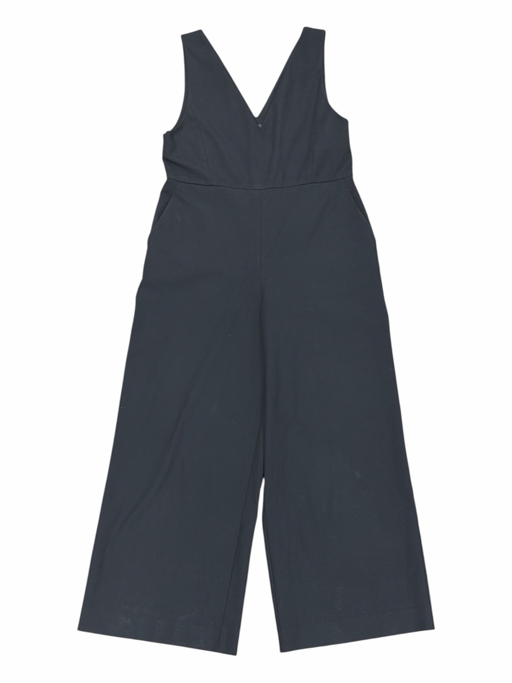 UNIQLO Black Sleeveless V-Neck Crop Wide Leg Jumpsuit